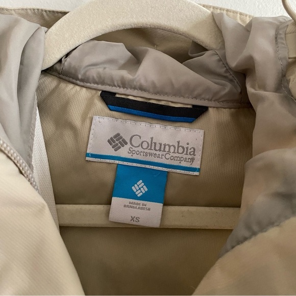COLUMBIA Beige Long Rain Jacket Size XS - Picture 3 of 14